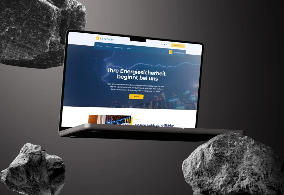 ET Schiefer için modern ve profesyonel bir elektrik firması web sitesi tasarladık. Enerji güvenliği, elektrik sistemleri ve teknolojik çözümler alanında markanın güvenilirliğini ve uzmanlığını yansıtan kullanıcı dostu bir platform geliştirdik.